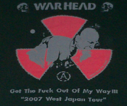 画像: WARHEAD / Tour T-shirt 2007 黒×灰×赤