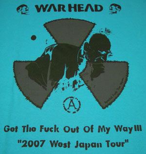 画像: WARHEAD / Tour T-shirt 2007 ターコイズブルー×灰×黒