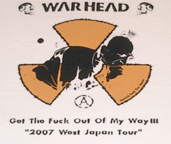 画像: WARHEAD / Tour T-shirt 2007 白×黄×黒